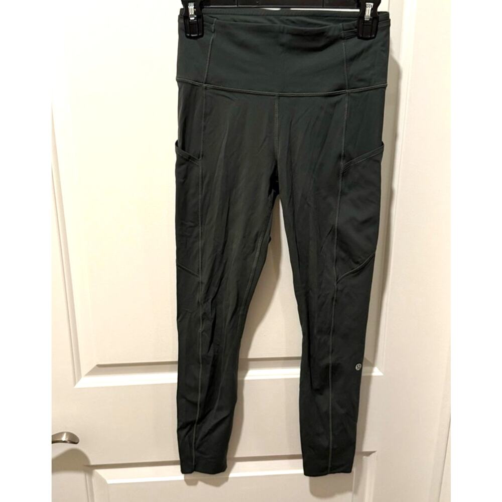 LULULEMON WOMENS FAST AND FREE HIGH-RISE TIGHT 25" SMOKED SPRUCE SZ 6 - Picture 3 of 12